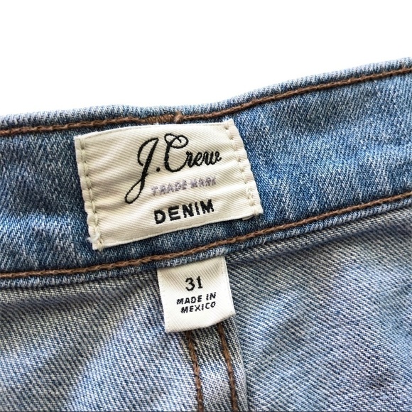 J. Crew high-waist button-fly frayed 3.5" jeans shorts stretch denim sz 31 - Picture 3 of 10